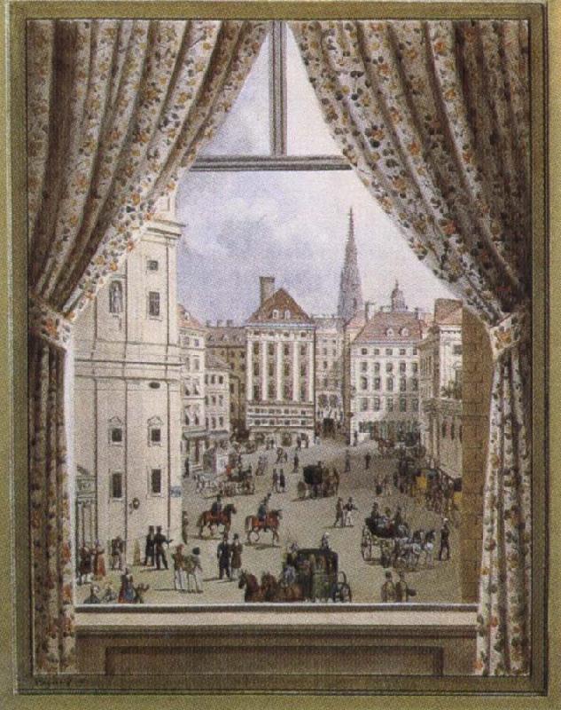 franz von schober a view of a viennese square in